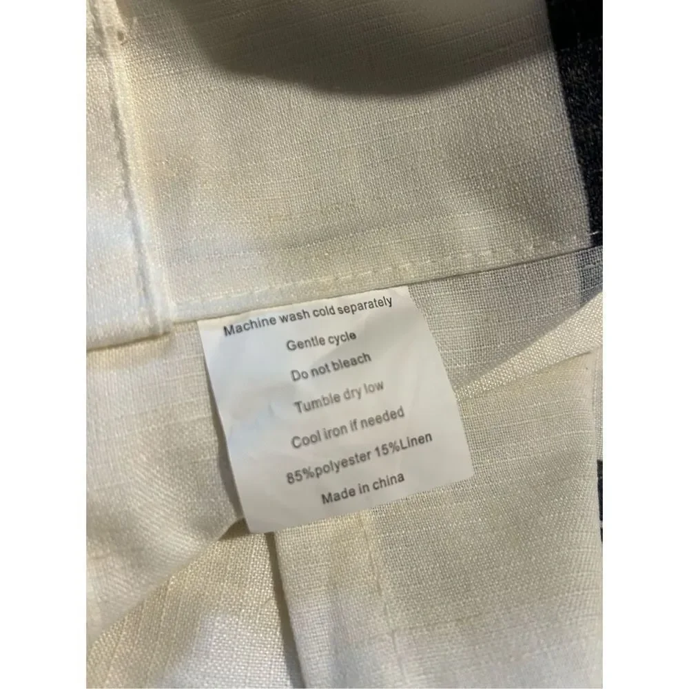 NEW French Striped Linen Blend Curtains 84”x52” Long 2 Panels